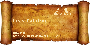 Lock Meliton névjegykártya